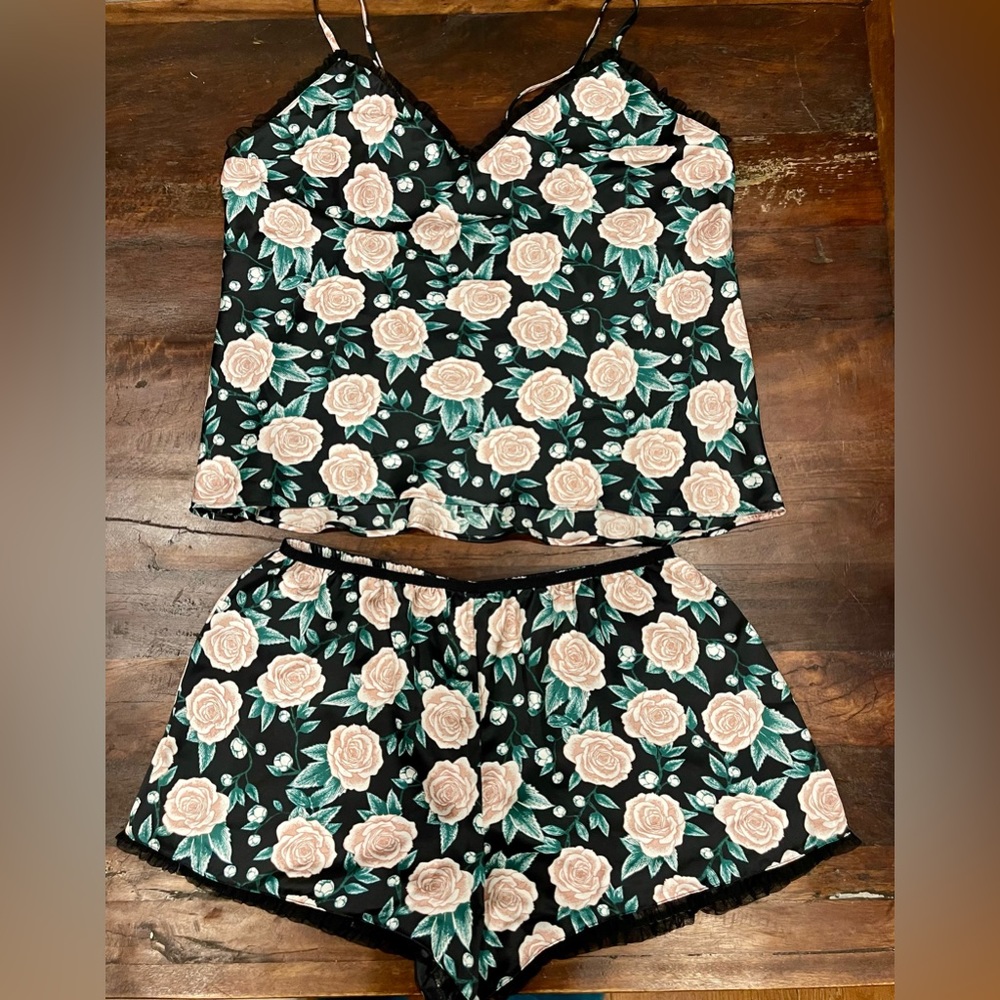 Victoria’s Secret Rose satin pajama set